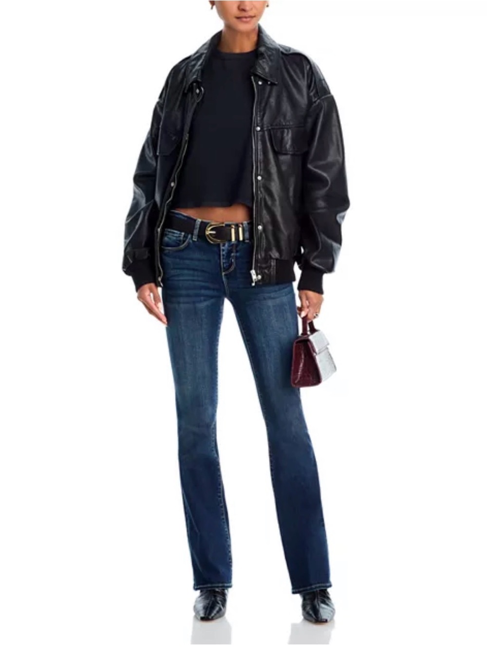 NWT L’AGENCE Cara Low Rise Bootcut Jeans Roxbury Blue Size 27 MSRP $265